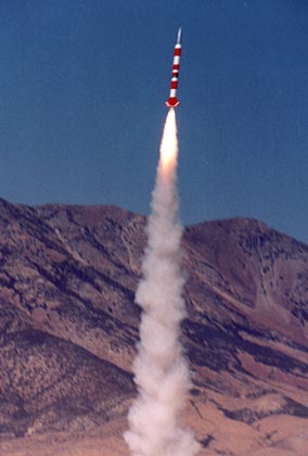 Red and white rocket